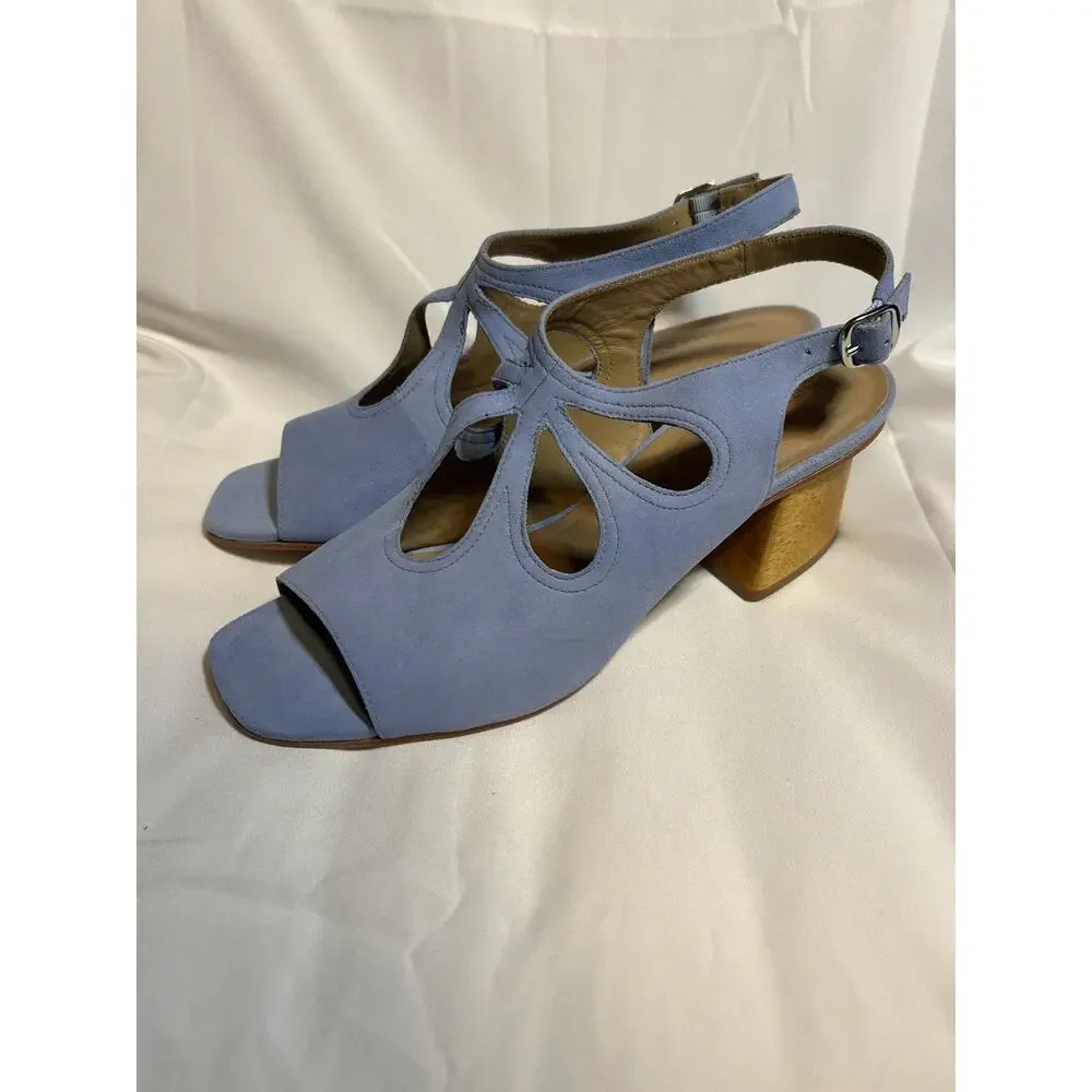 Bernardo Lainey Mid Heel Sandal Cornflower Blue Womens Size 9.5 M‎ #A2